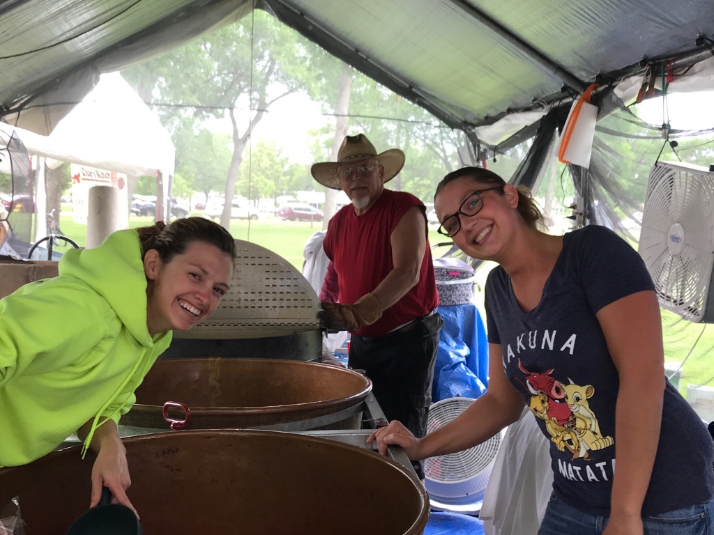 John Dockter and helpers working the Kettle Korn booth.