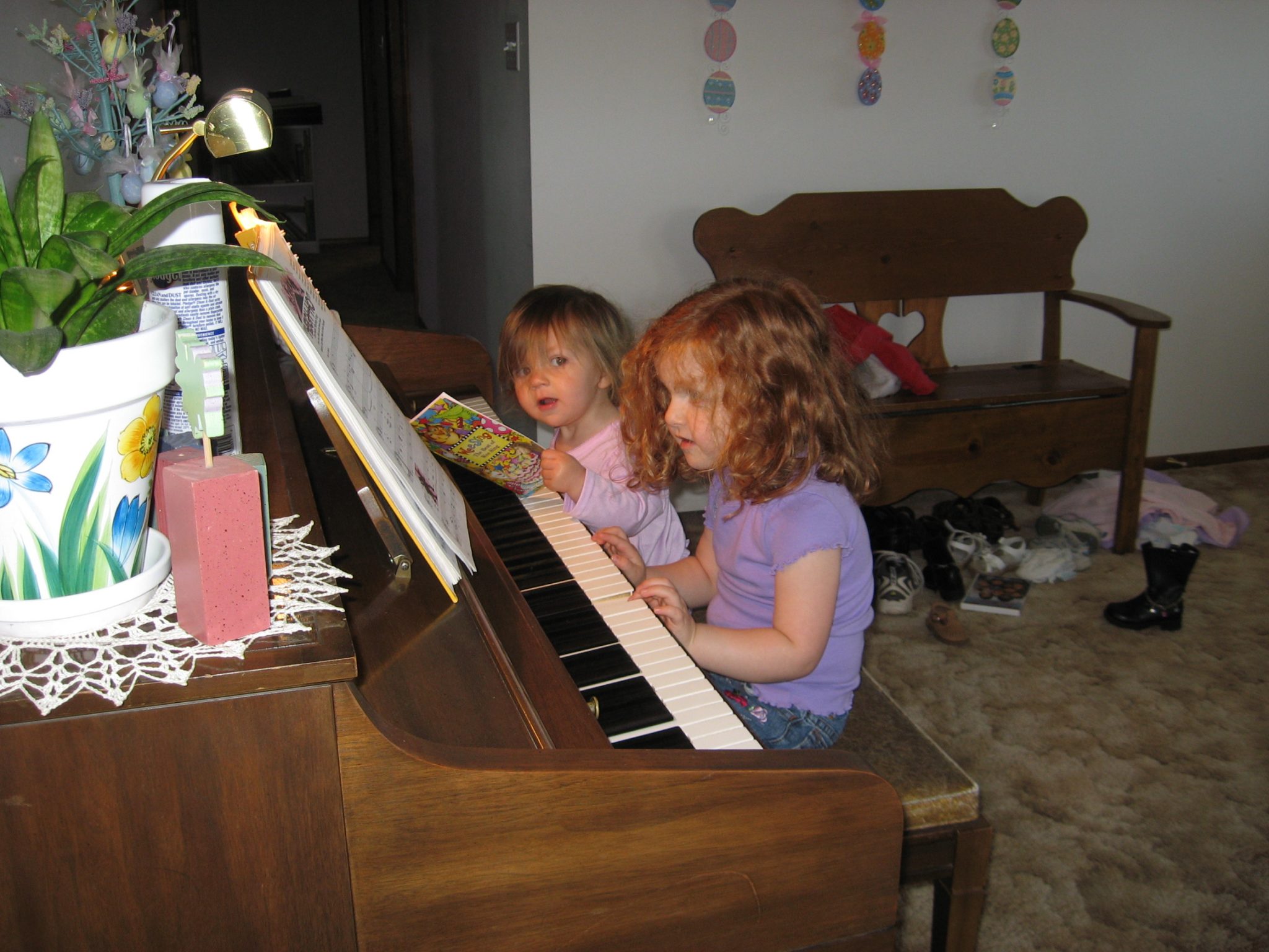 Img 9254 Rachel 14 And Allison 12 Singing And Playing In The Basement Of Their Bismarck Home Img 1294 Rachel 9 And Allison 6 At A Piano Recital Img 0781 Rachel 3 And Allison 16 Months Img 0630 Rachel 3 And Allison 16 Months Bleth Girls